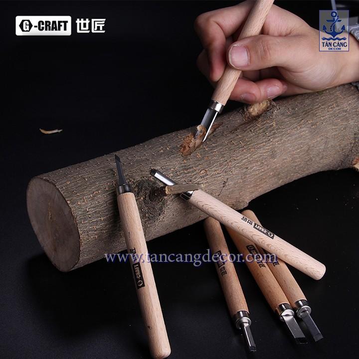Bộ 6 Dao Tiện, Khắc Gỗ Hợp Kim