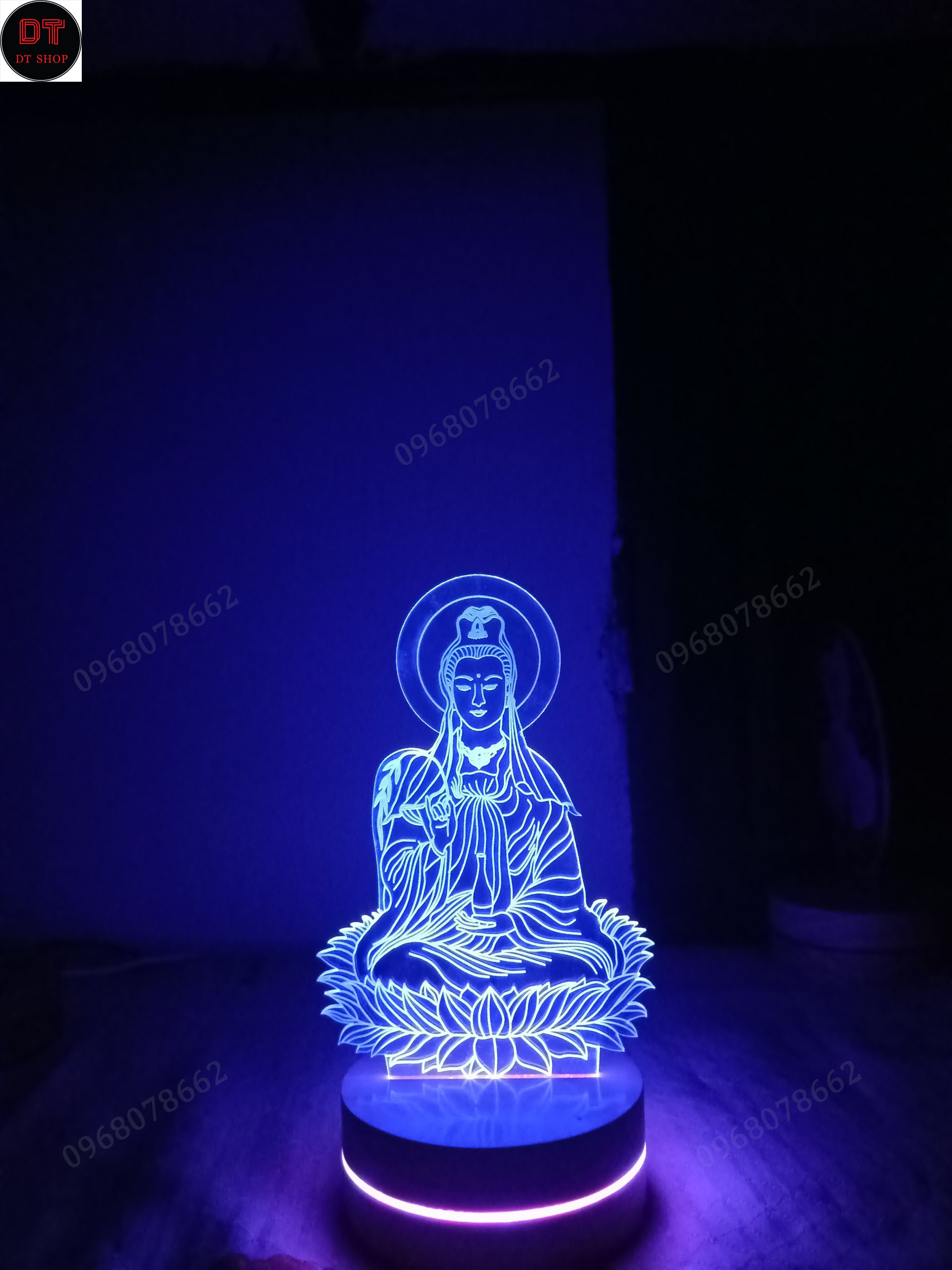 Đèn 3D hình Phật Quan Âm