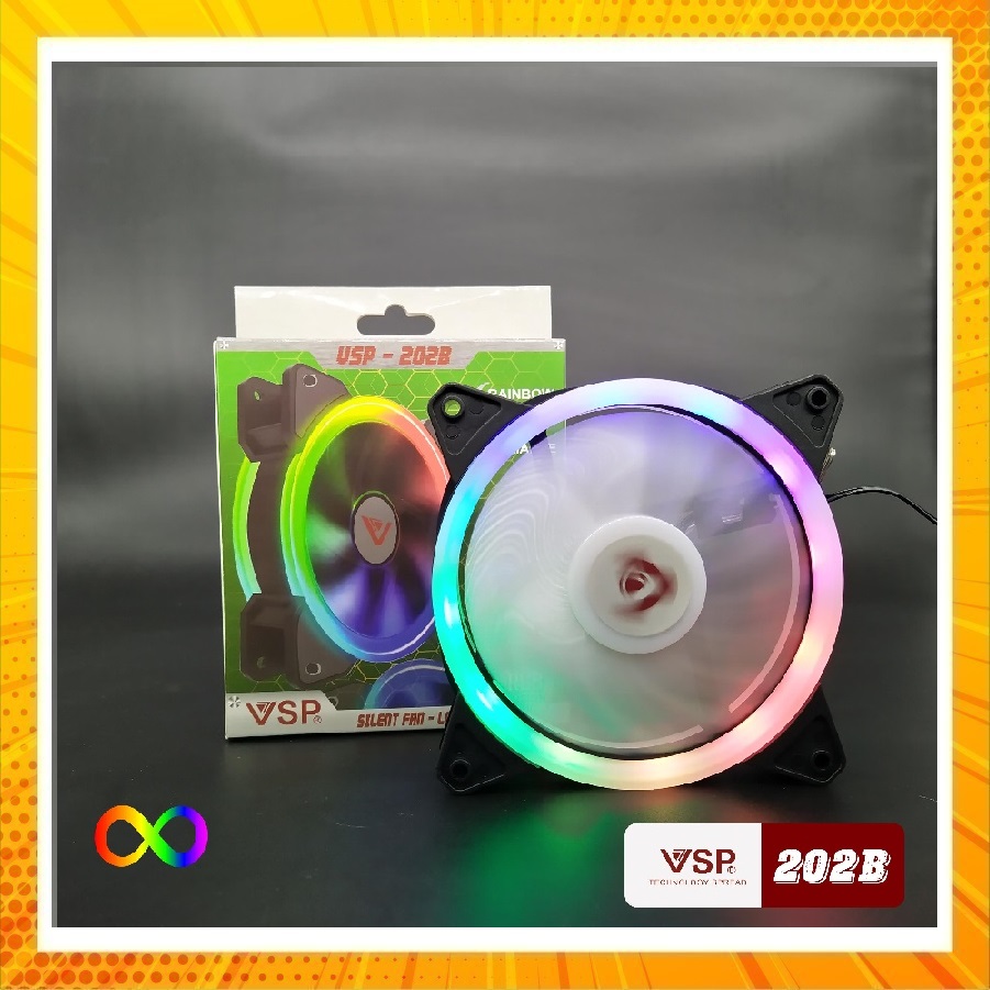 Fan case v202b led rgb - gắn trực tiếp lên nguồn / tự chuyển màu rgb