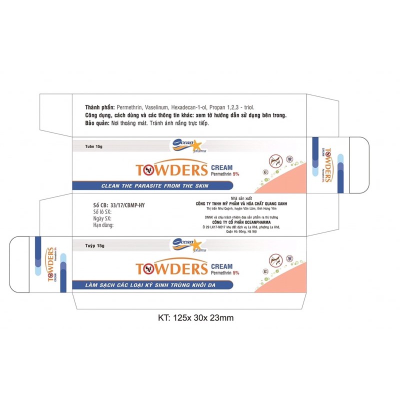 Kem b&ocirc;i ghẻ Towder cream 15g