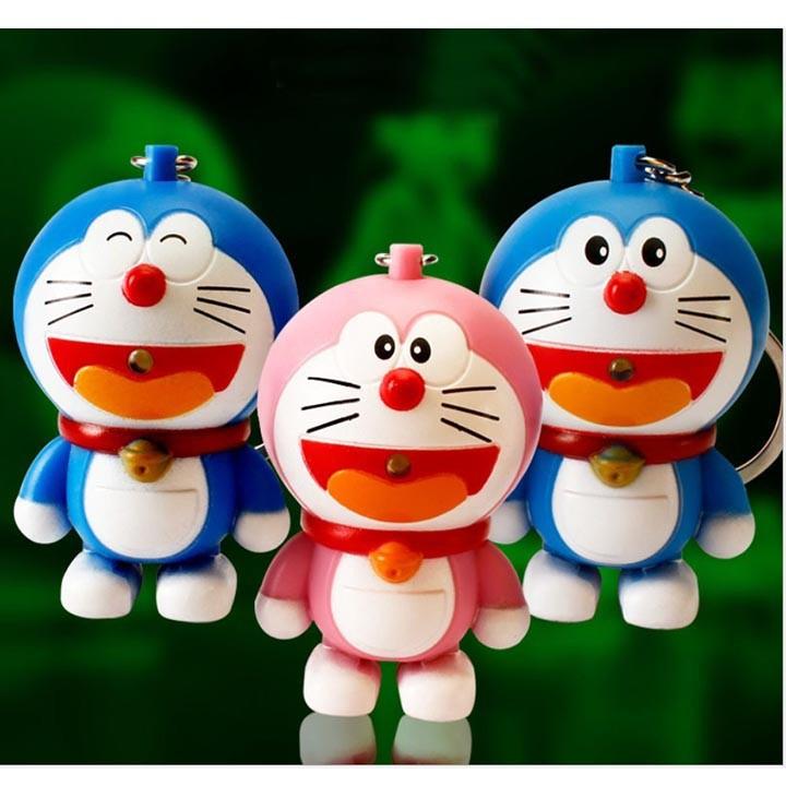 Móc Khóa Hình Doremon Kêu I LoveYou  Có Đèn Led