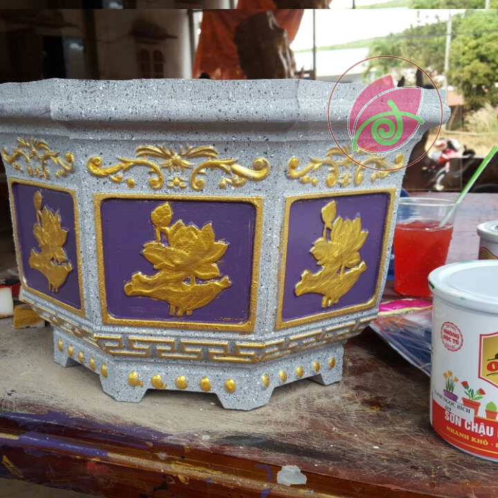 Sơn chậu kiểng , cảnh hệ nước ngoài trời OKAY PAINT màu tím Lavender( 1kg )