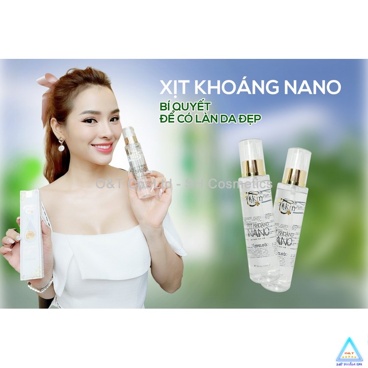 Xịt khoáng nano dưỡng ẩm giữ lớp trang điểm da mặt Tskin Hàn quốc 100ml