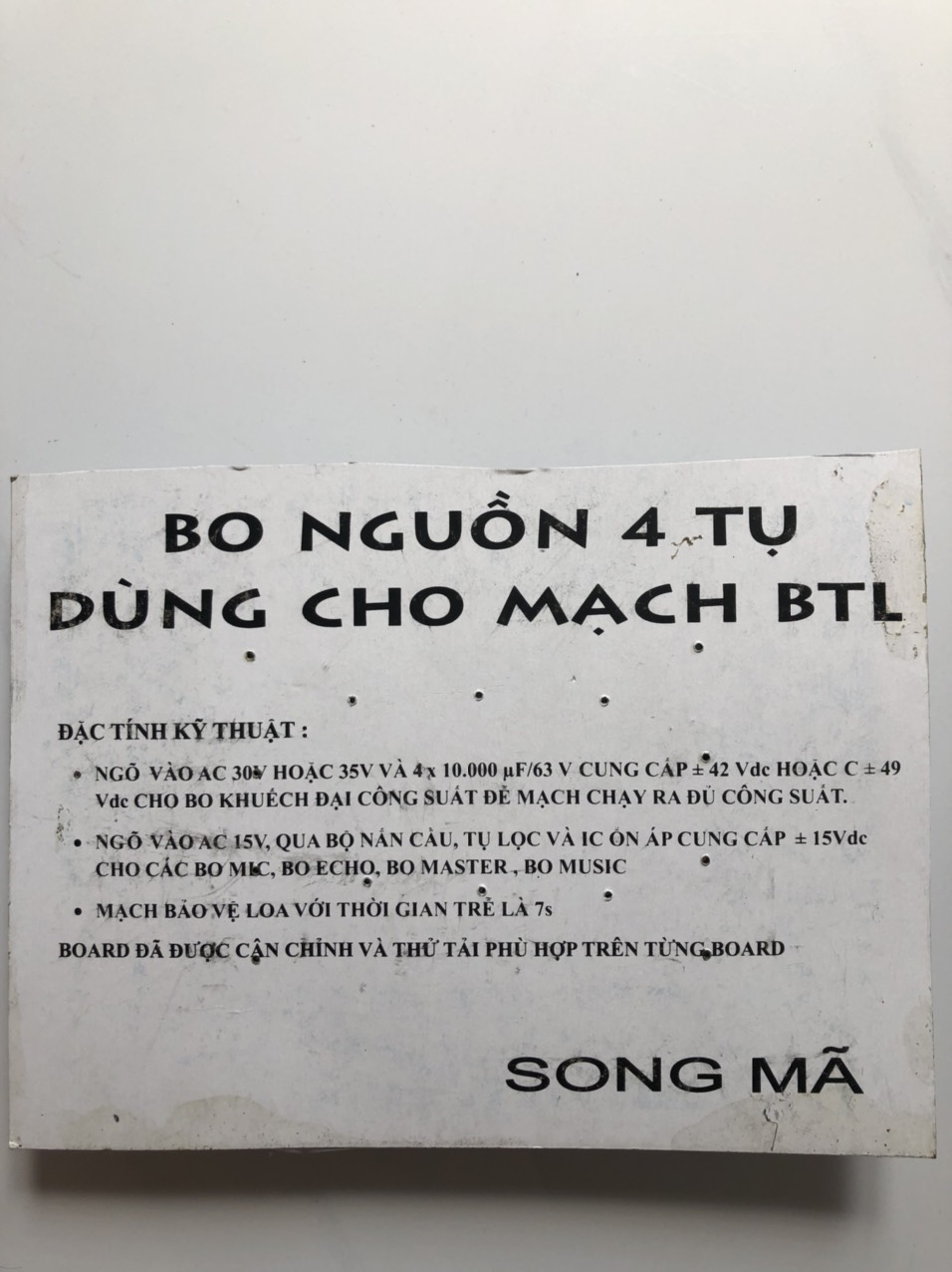 MẠCH NGUỒN AMPLY 4 TỤ - BTL-(POIWER 4C)