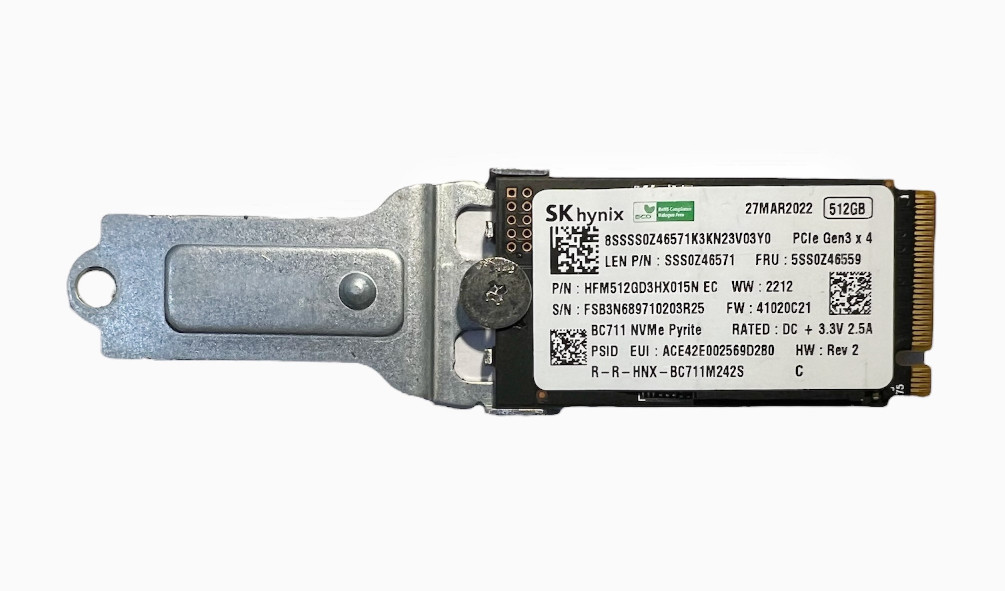 Ổ cứng SSD Sk Hynix BC711 512GB M2 Nvme 2242 có chuyển lên 2280 