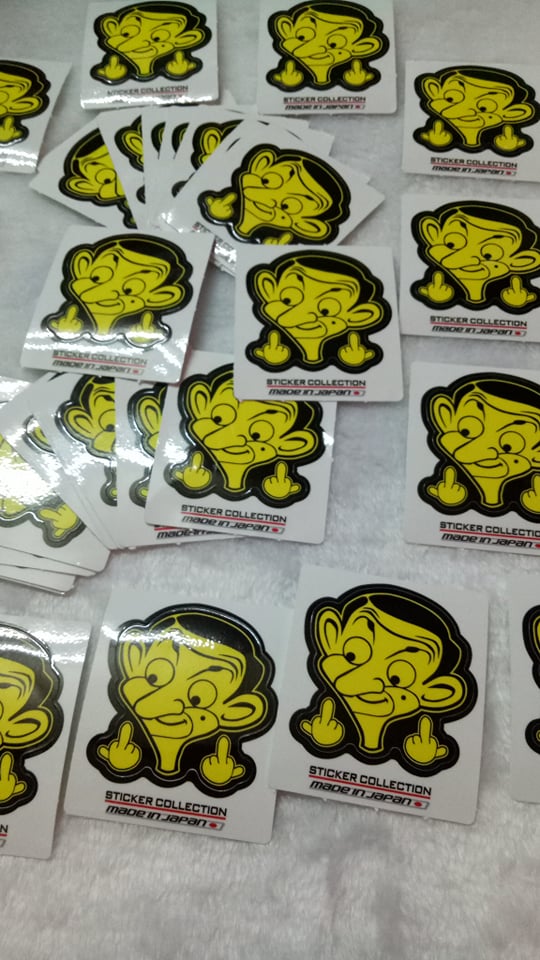 TEM LOGO LẺ STICKER MR BEAN-- COMBO 3 CON MR BEAN VÀNG 10K.