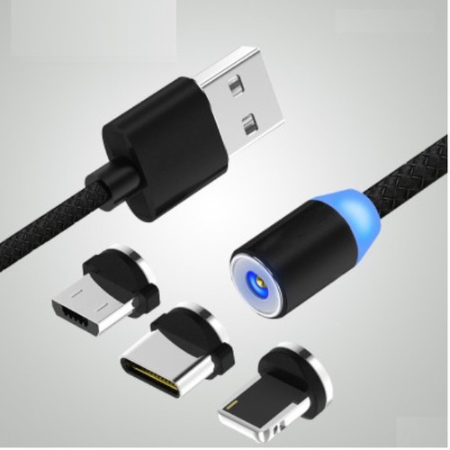 Cáp Sạc Nam Châm Đa Năng Sáng Xoay 360 Độ Sạc