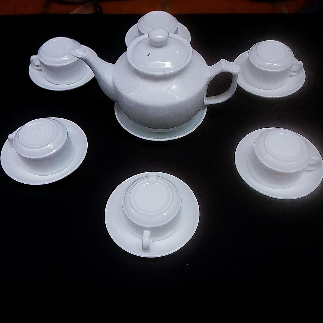 [Có giao hỏa tốc] Bộ 6 chén (ly) dáng vuông có tai 50ml sứ Bát Tràng [giá nhà lò]
