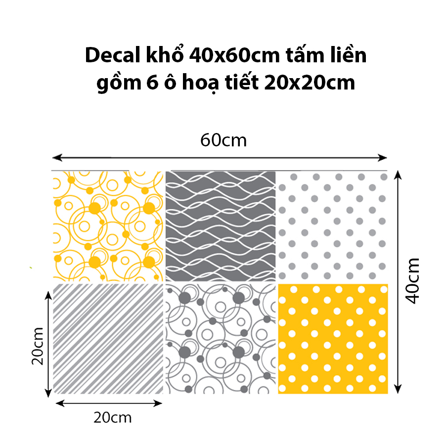 Decal gạch bông nguyên tấm Line mix