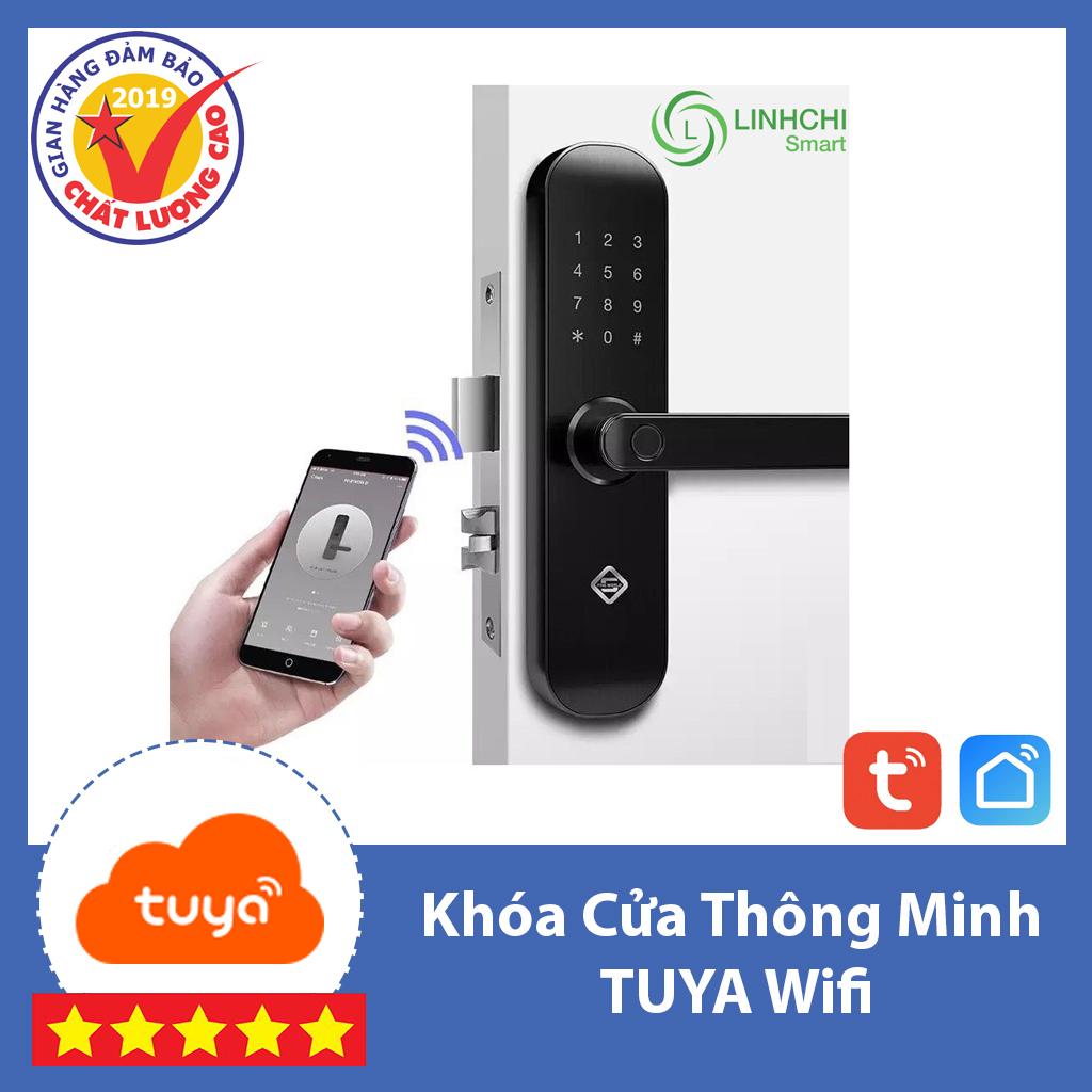 Khóa cửa thông minh TUYA SMART Tuya Wifi, Vân Tay, Mã Số, Thẻ Từ