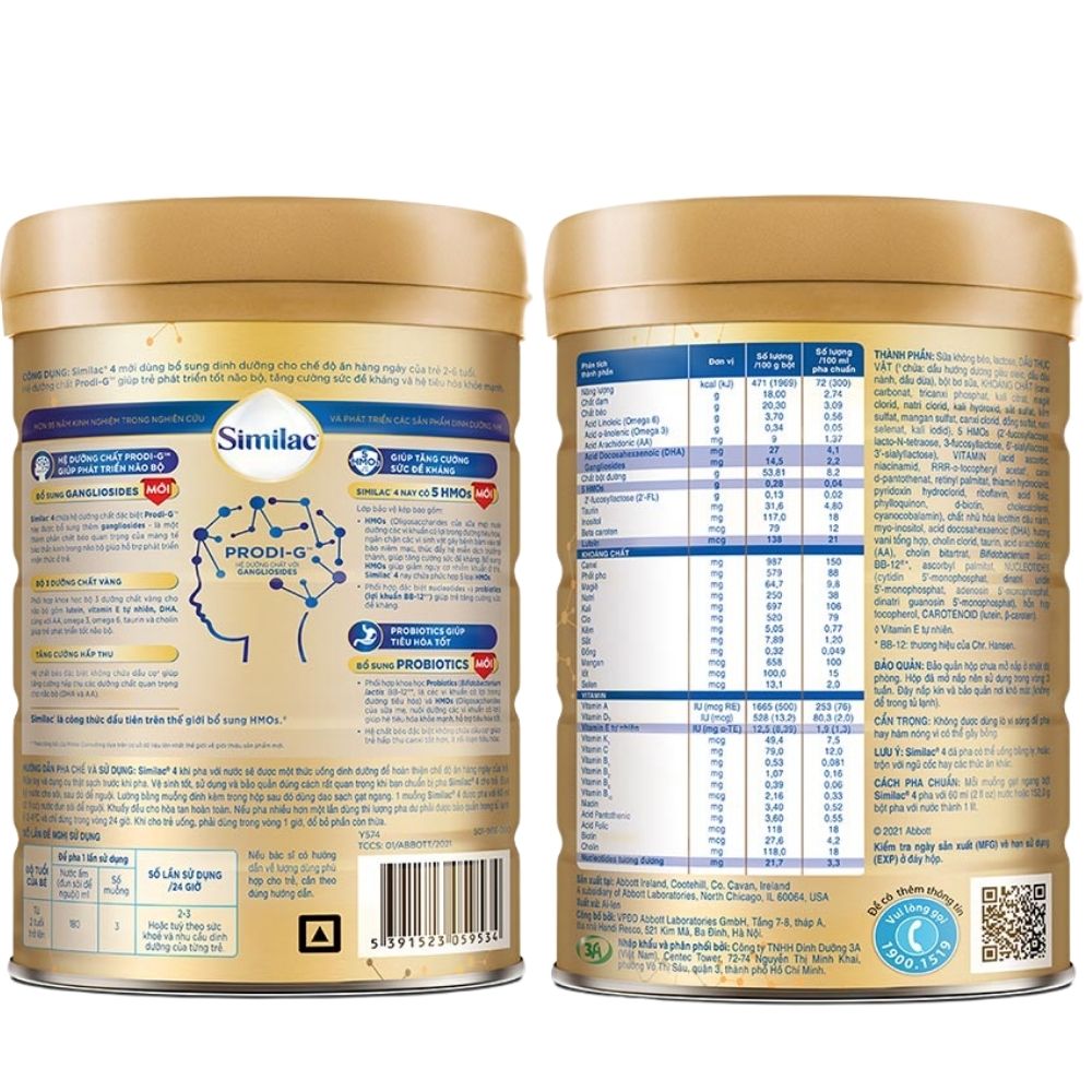 SỮA BỘT SIMILAC 1+ 5HMOs 850G