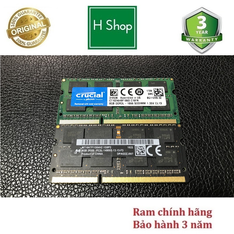 Ram Laptop DDR3L 8GB bus 1866, 1600 và một số loại khác, hàng chính hãng bảo hành 36 tháng