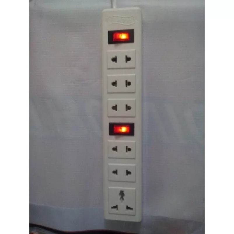 Ổ điện HATO - 6 lỗ 2 công tắc ( dài 3M )
