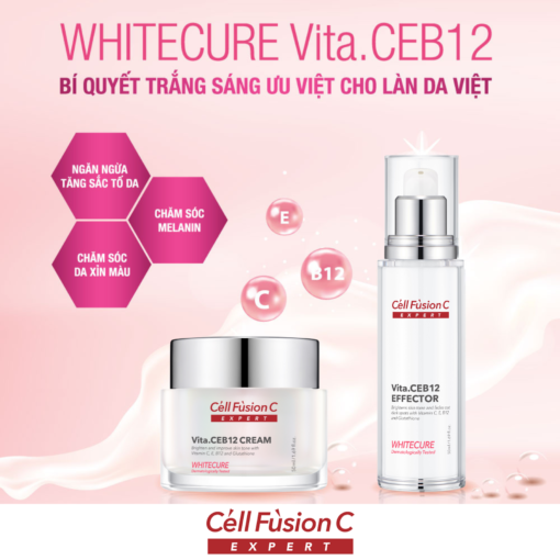 Cell fusion c expert – kem dưỡng trắng & đều màu da white cure vita.ceb12 cream 50ml