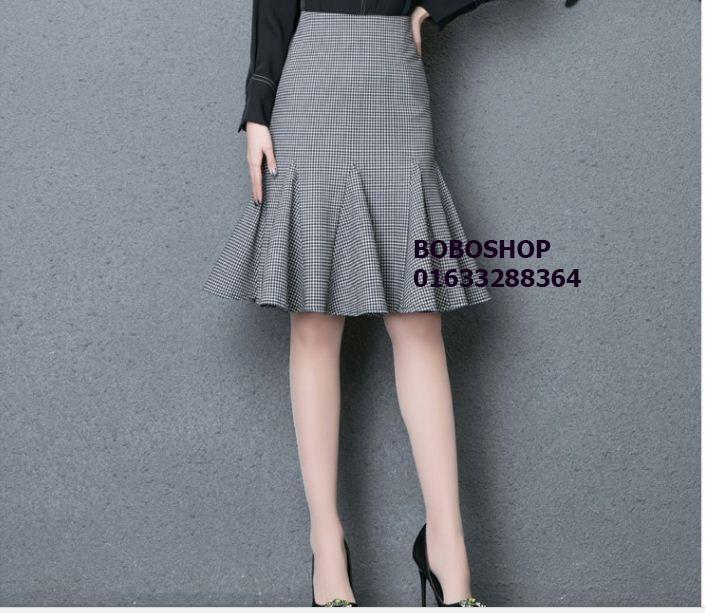 [HCM]Chân váy đuôi cá kẻ caro