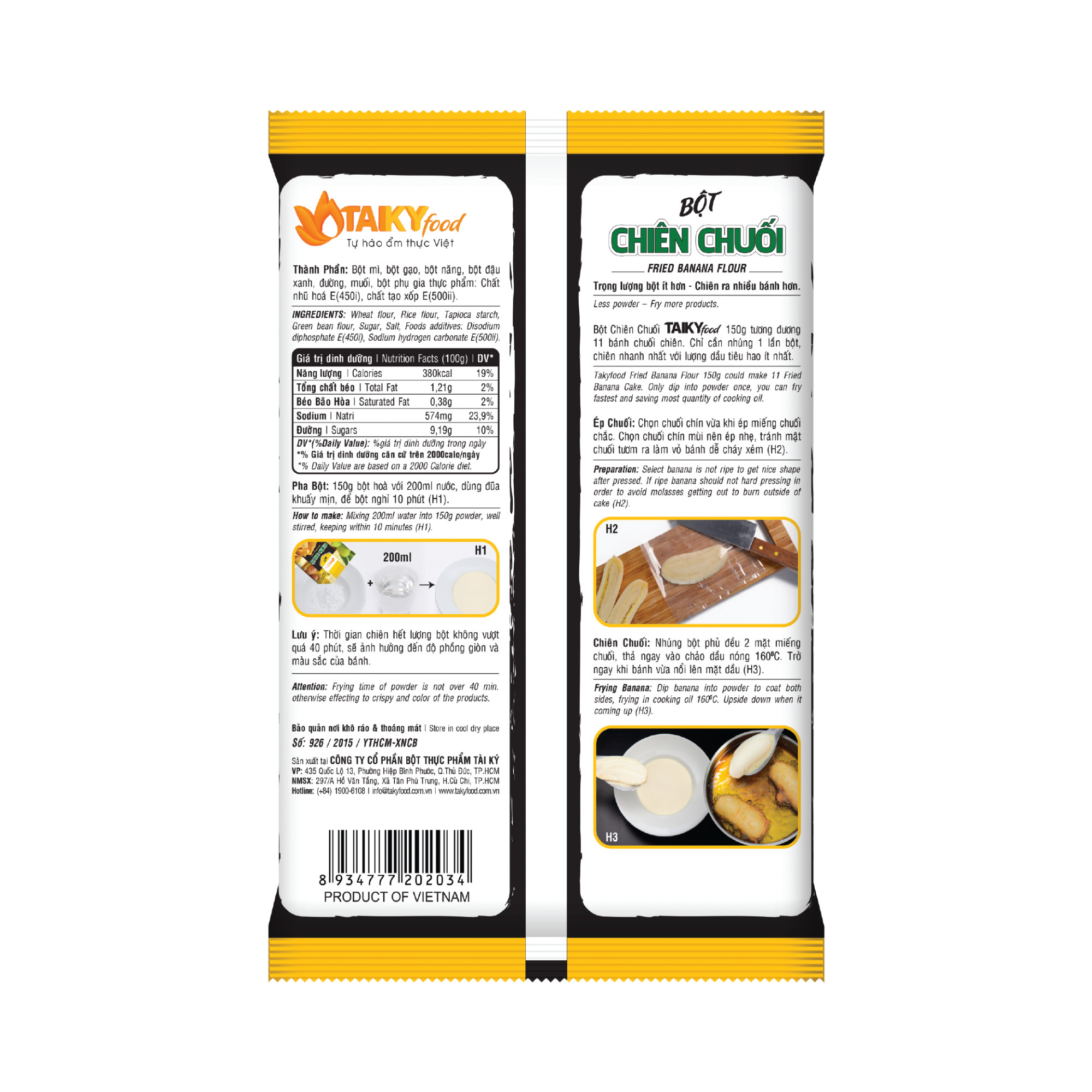 1GÓI [ 150Gr ] BỘT CHIÊN CHUỐI TÀI KÝ - THƠM NGON