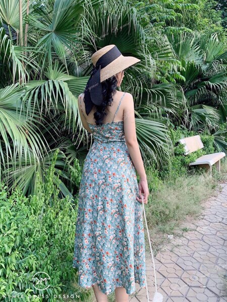 [HCM]Đầm lụa hoa tiểu thư nhẹ nhàng
