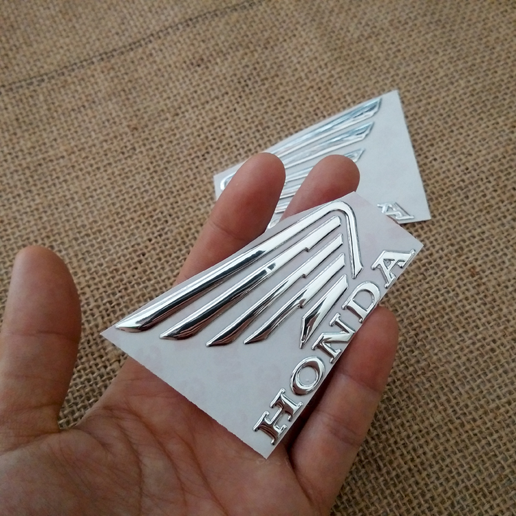 Bộ 2 tem cánh chim HONDA 3D nổi BẠC