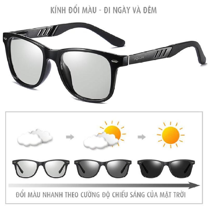 Giá bán Mắt kính nam AORON tròng polarized đổi màu đi ngày và đêm chống tia UV400, tặng kèm hộp và khăn lau kính - MK1914