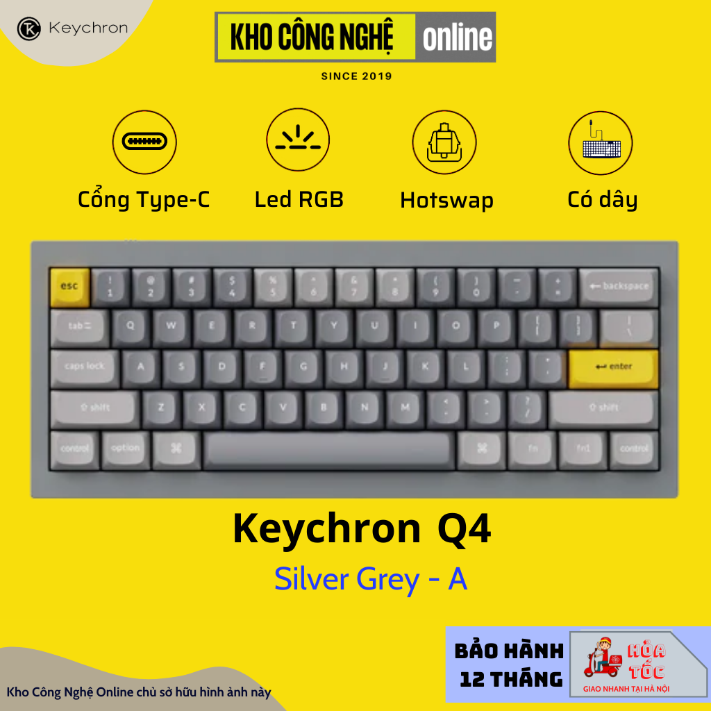 Bàn Phím Cơ Keychron Q4 - Bàn phím cơ custom QMK 60%