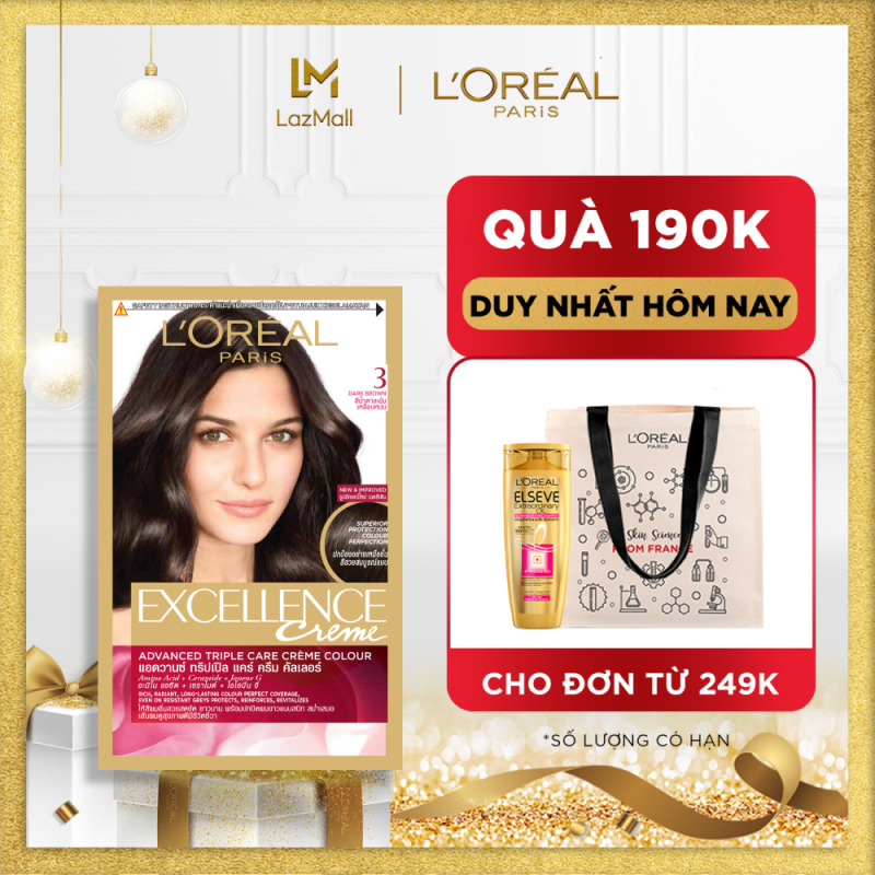Màu nhuộm dưỡng tóc phủ bạc LOreal Paris Excellence Crème 172ml giá rẻ