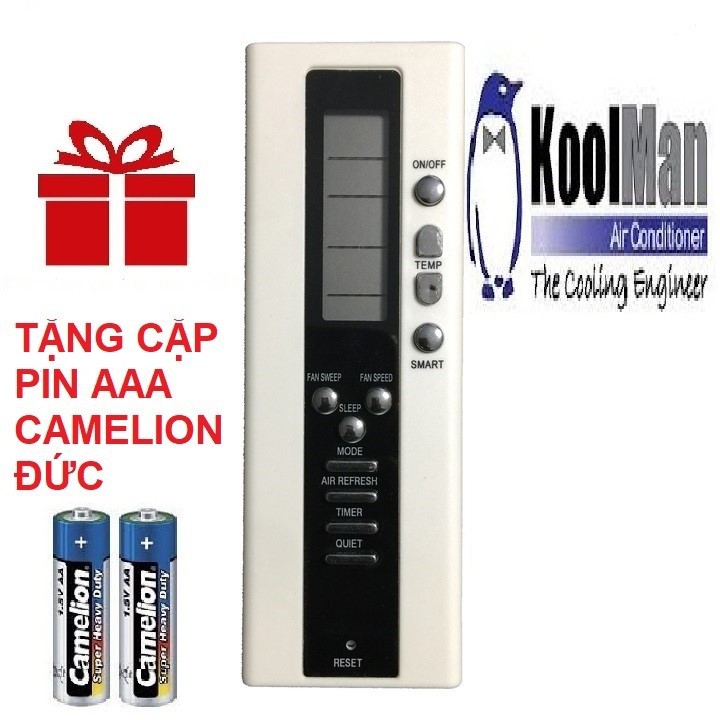 Remote máy lạnh koolman mẫu 1 - điều khiển điều hòa koolman mẫu 1