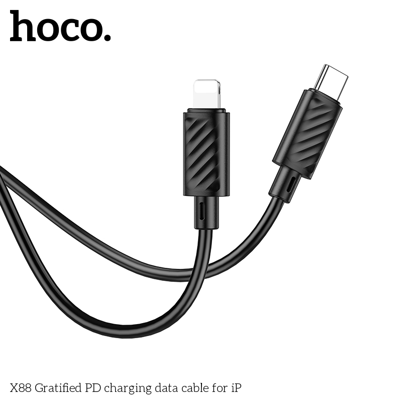 Cáp sạc dây dù Hoco X88 TypeC to TypeC 60W / TypeC to Lightning 20W dài 1M (Màu Random) - Nhất Tín Computer