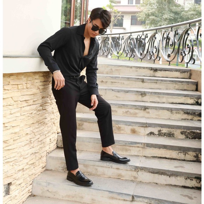 Giày tây - giày công sở nam Manlio Legat màu đen dáng basic G725-B