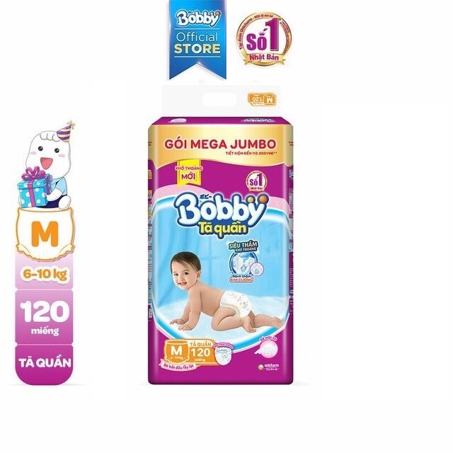Tã quần Bobby Mega Jumbo M120