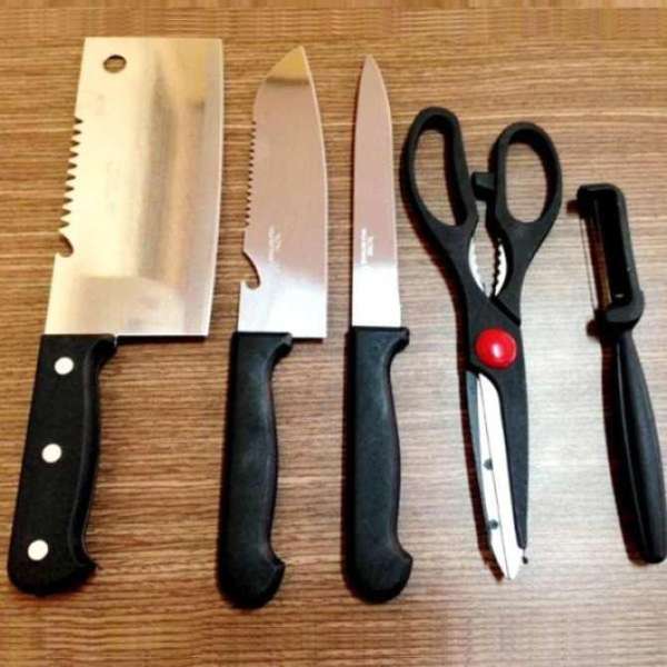 BỘ DAO KÉO NHÀ BẾP 6 MÓN THÉP KHÔNG GỈ