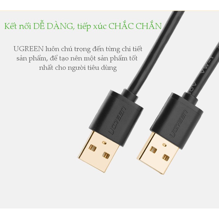 Cáp Usb 2.0 2 Đầu Đực 3M Ugreen 30136 - Hàng  Bảo Hành 18 Tháng.