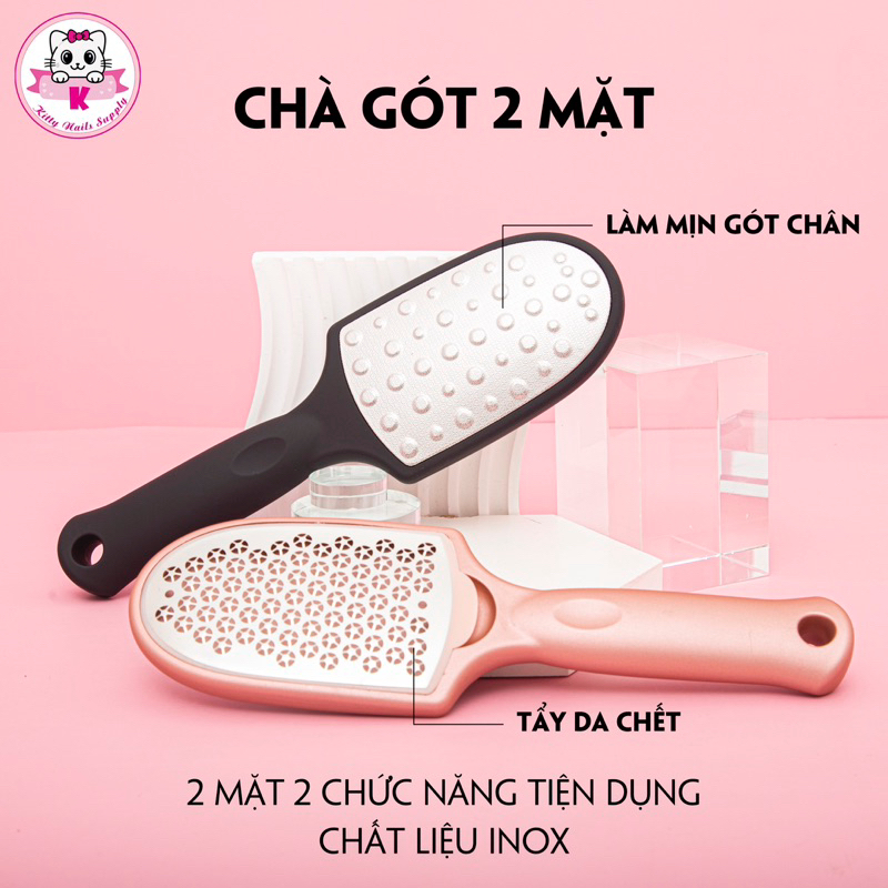 Chà gót chân inox 2 mặt tháo rời - Kitty Nails Supply