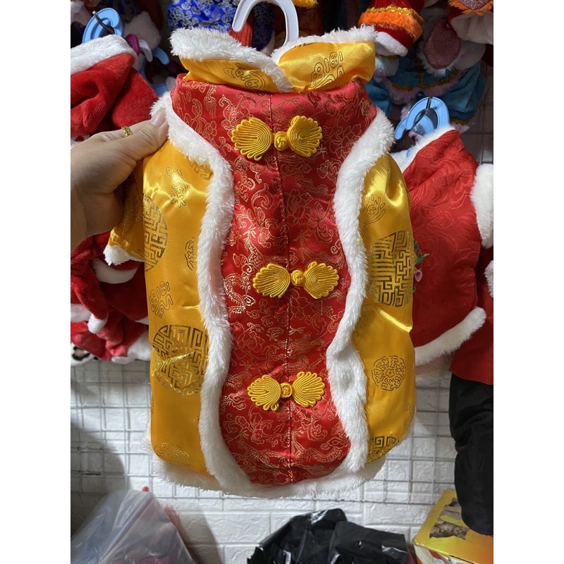 QUẦN ÁO THÚ CƯNG - (Hàng sẵn) Bộ quần áo long bào Tết cho chó mèo - Channsusu Pet Shop