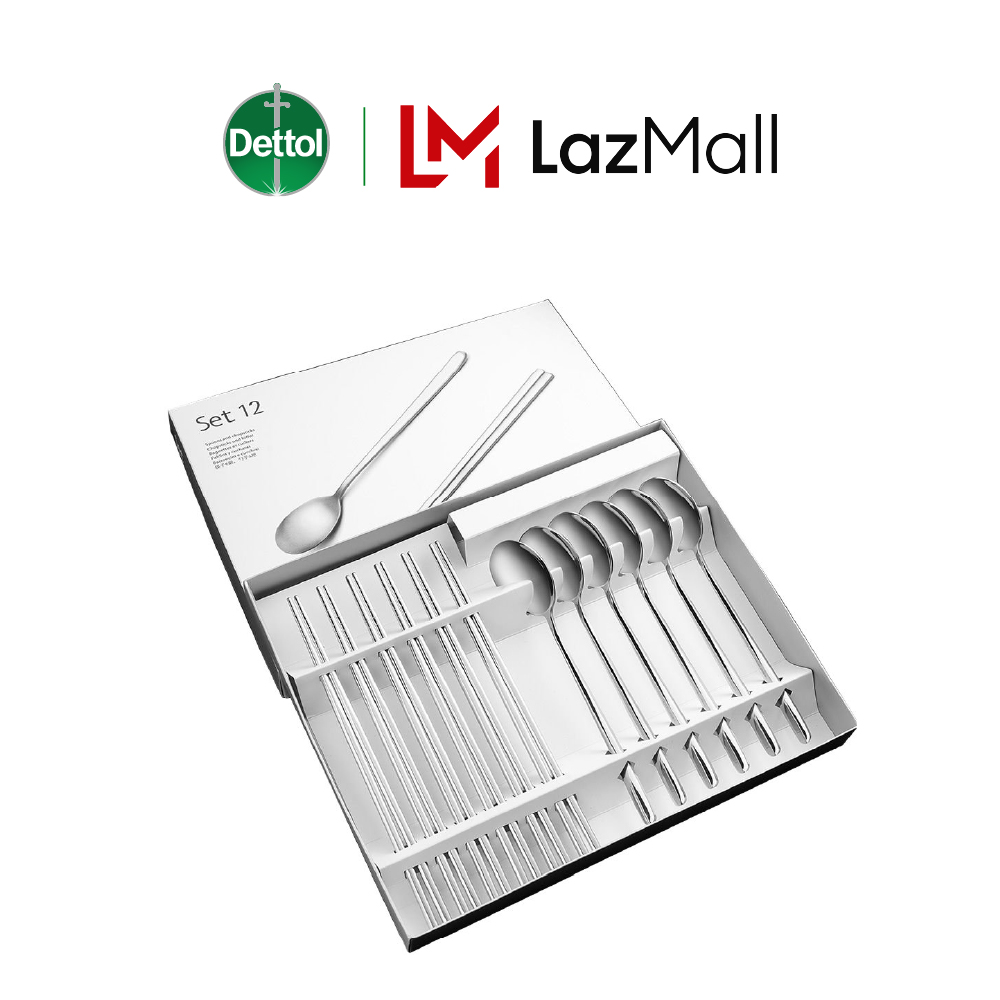 [Quà tặng không bán] Bộ muỗng đũa inox 12 món
