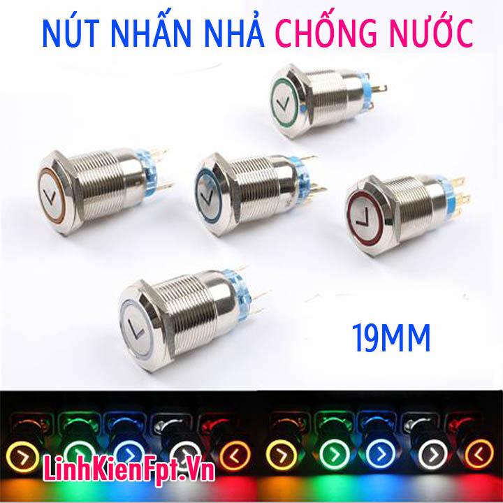 Nút Nhấn Nhả , Nhấn Đề Chống Nước 19mm