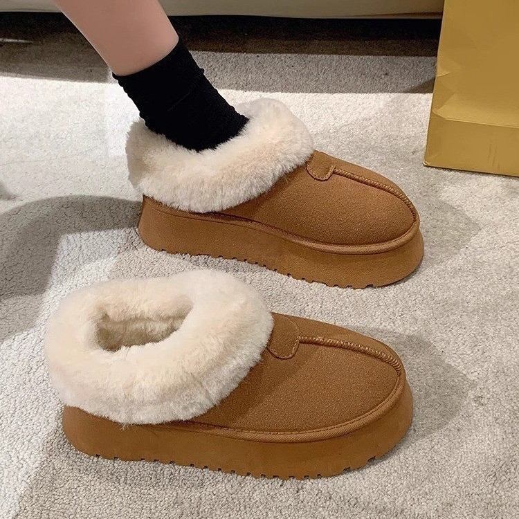 Giày Boot Lông Xù Phong Cách Hàn Quốc Thời Trang Mới Cho Nữ