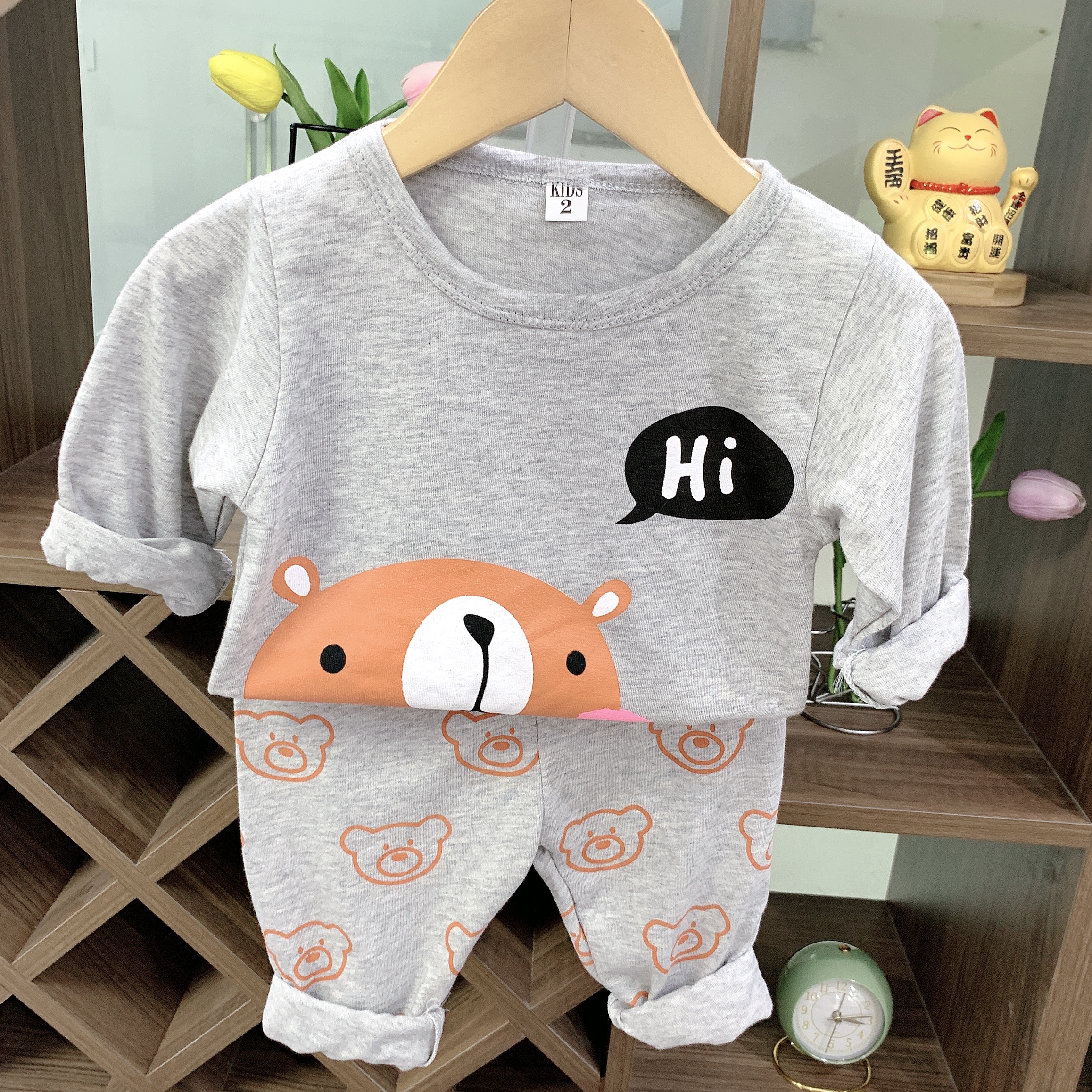 Đồ bộ thu đông mặc nhà cho bé gái