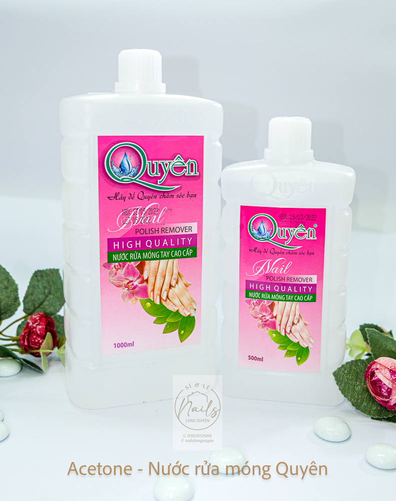 Nước rửa móng tay 500ml, nước rửa móng Quyên
