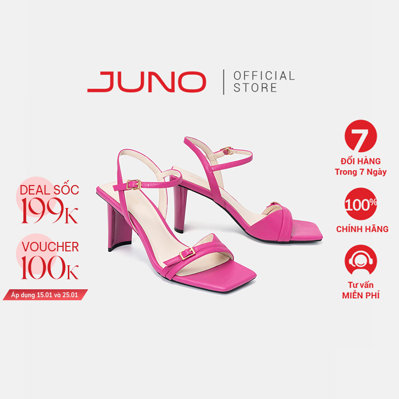 Giày Sandal Nữ 7cm Thời Trang JUNO Dây Mảnh Gót Cong SD07091