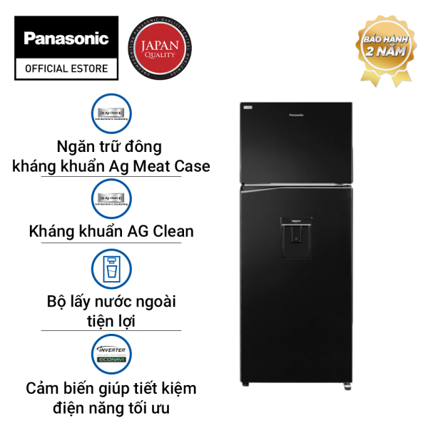 Giá bán [Trả góp 0%] Tủ Lạnh Panasonic 326L Inverter NR-BL351WKVN Trữ đông kháng khuẩn - Lấy nước ngoài - Bảo hành chính hãng 12 tháng