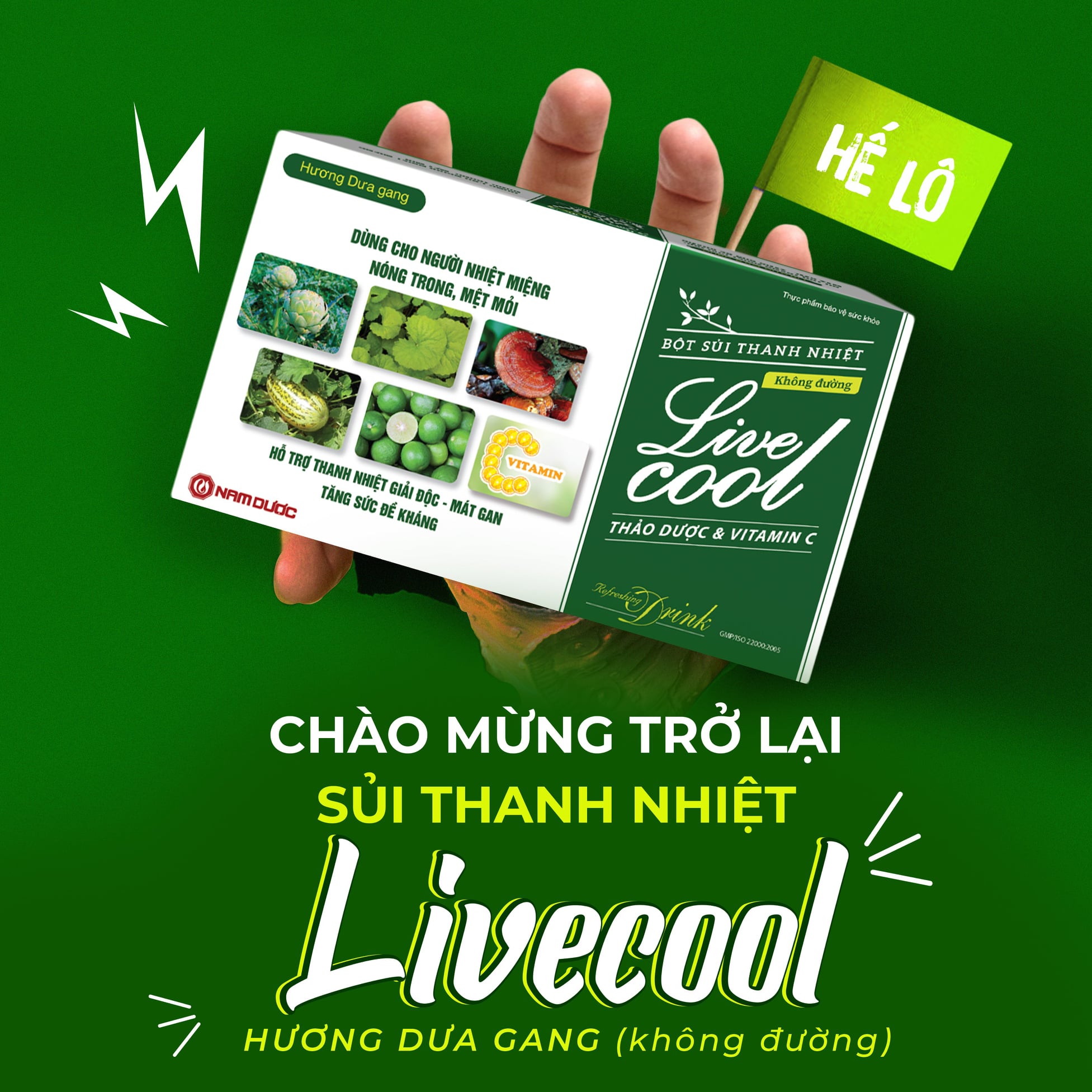 Bột sủi thanh nhiệt LIVECOOL Nam Dược (Hộp 10 gói) [livercool, live cool, liver cool]