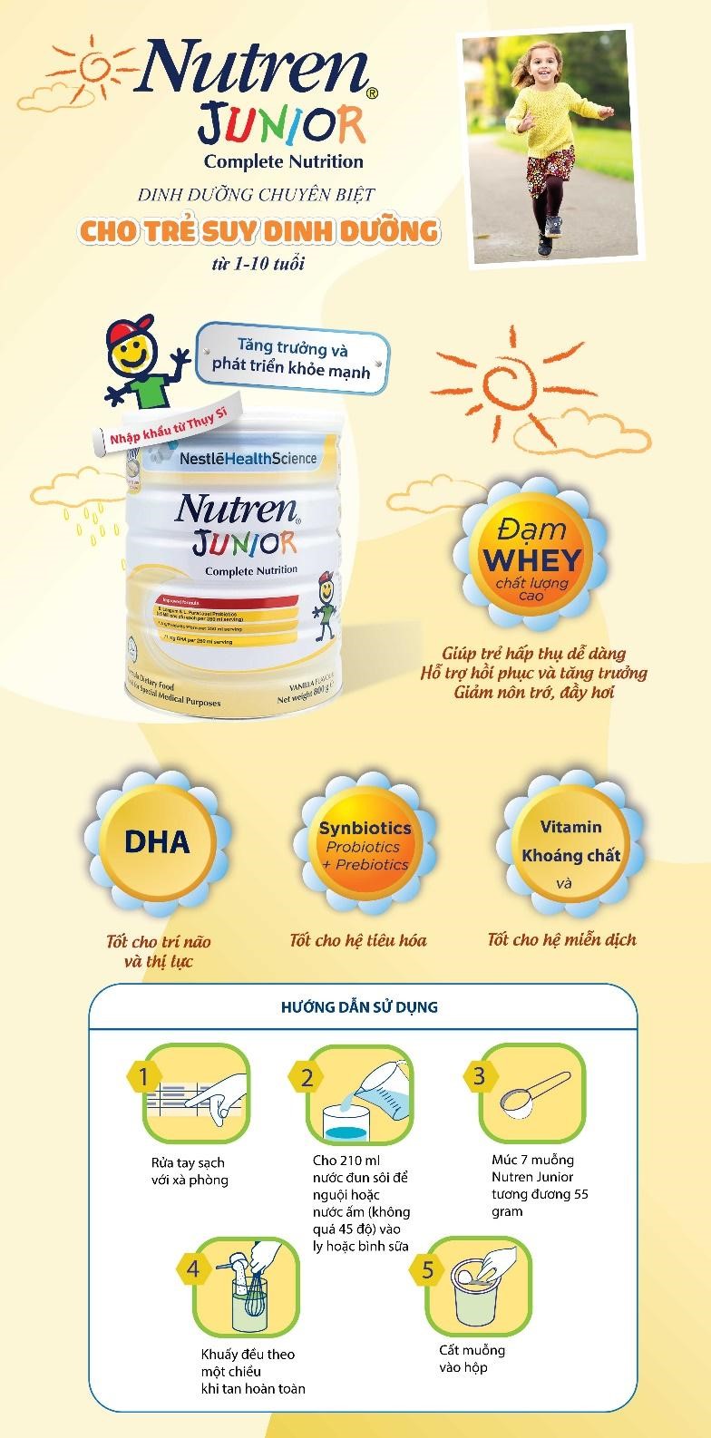 [CÓ QUÀ] Sữa tăng cân Nutren Junior (Thuỵ Sĩ) /800g cho bé từ 1-10 tuổi