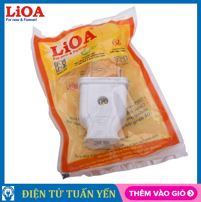 Phích cắm Lioa EU2 phi 5 chất liệu nhựa chống cháy, an toàn tuyệt đối - Hàng chính hãng