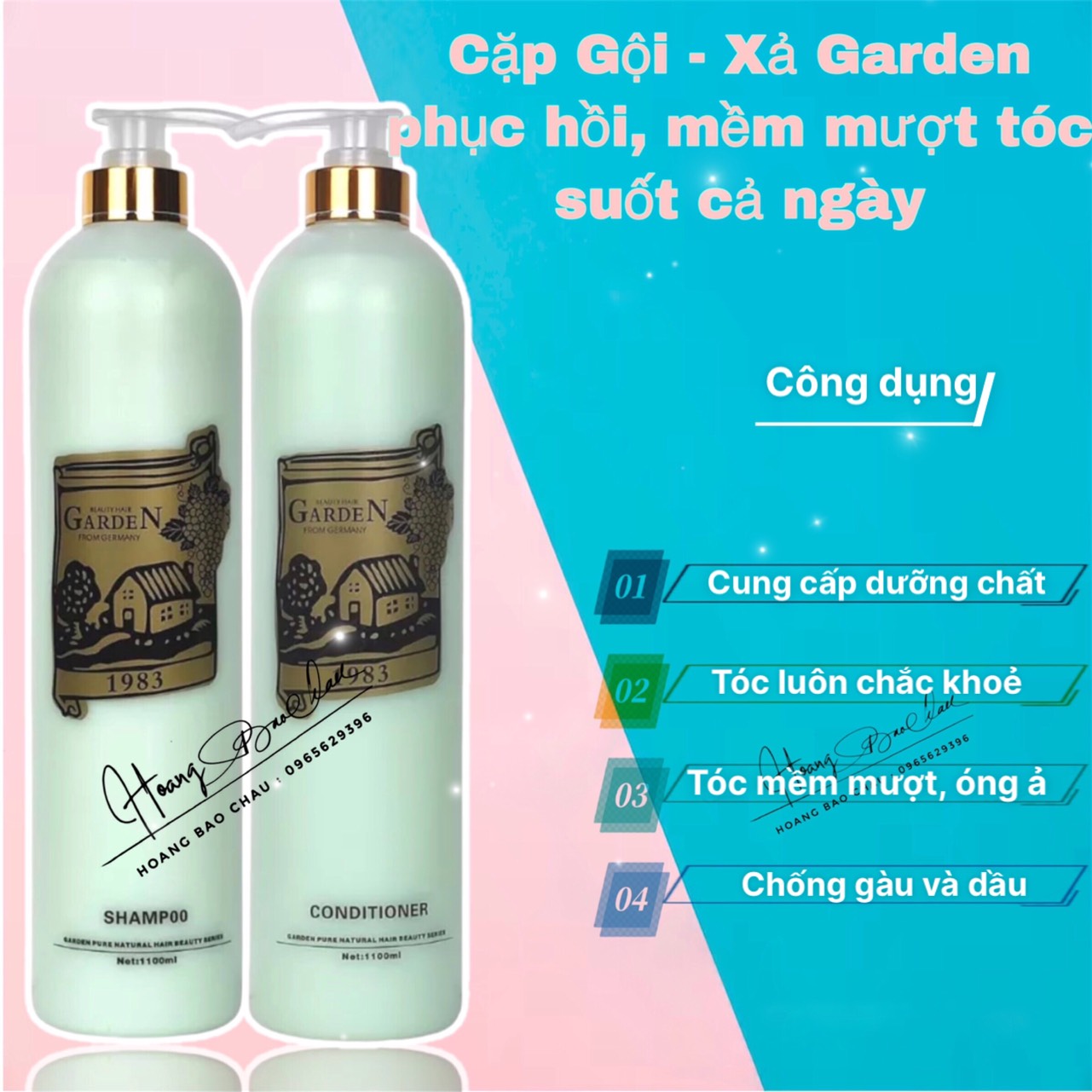 Garden shampoo and conditioner pair 1100ml/bottle