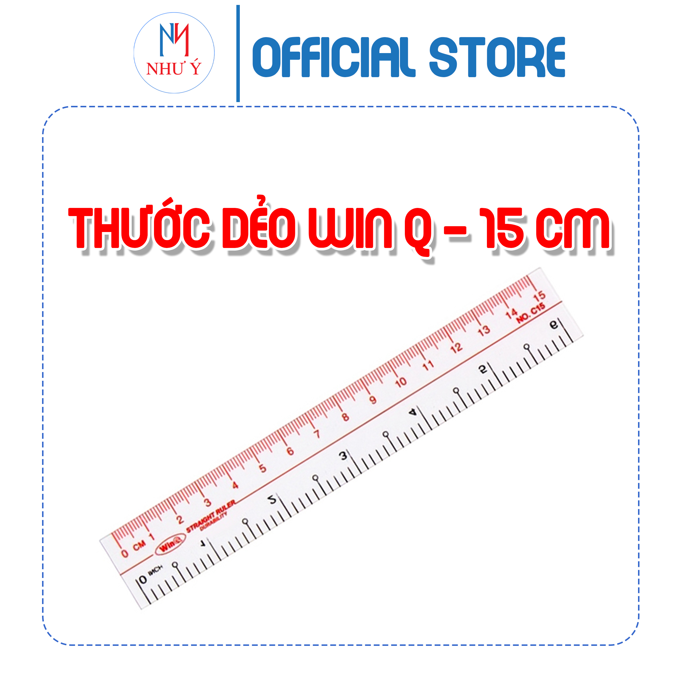 Thước 15cm, WinQ (dẻo)