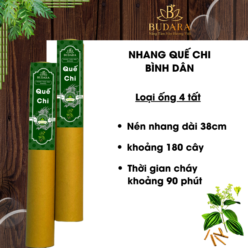 Nhang lá quế budara - nhang thảo mộc budara