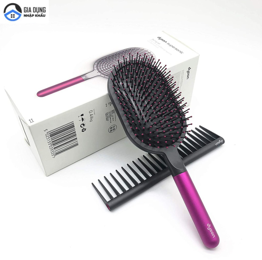 Bộ lược chải tóc dyson, dyson comb, dyson brush kit, set lược gồm 1 lược đệm không khí, 1 lược răng rộng, nhập khẩu, bảo hành 12 tháng