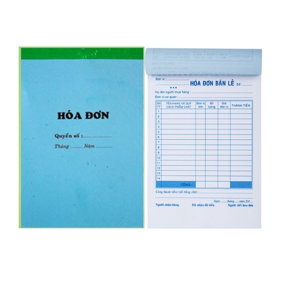 Hóa đơn 1 liên 13 x 19cm 100 Tờ