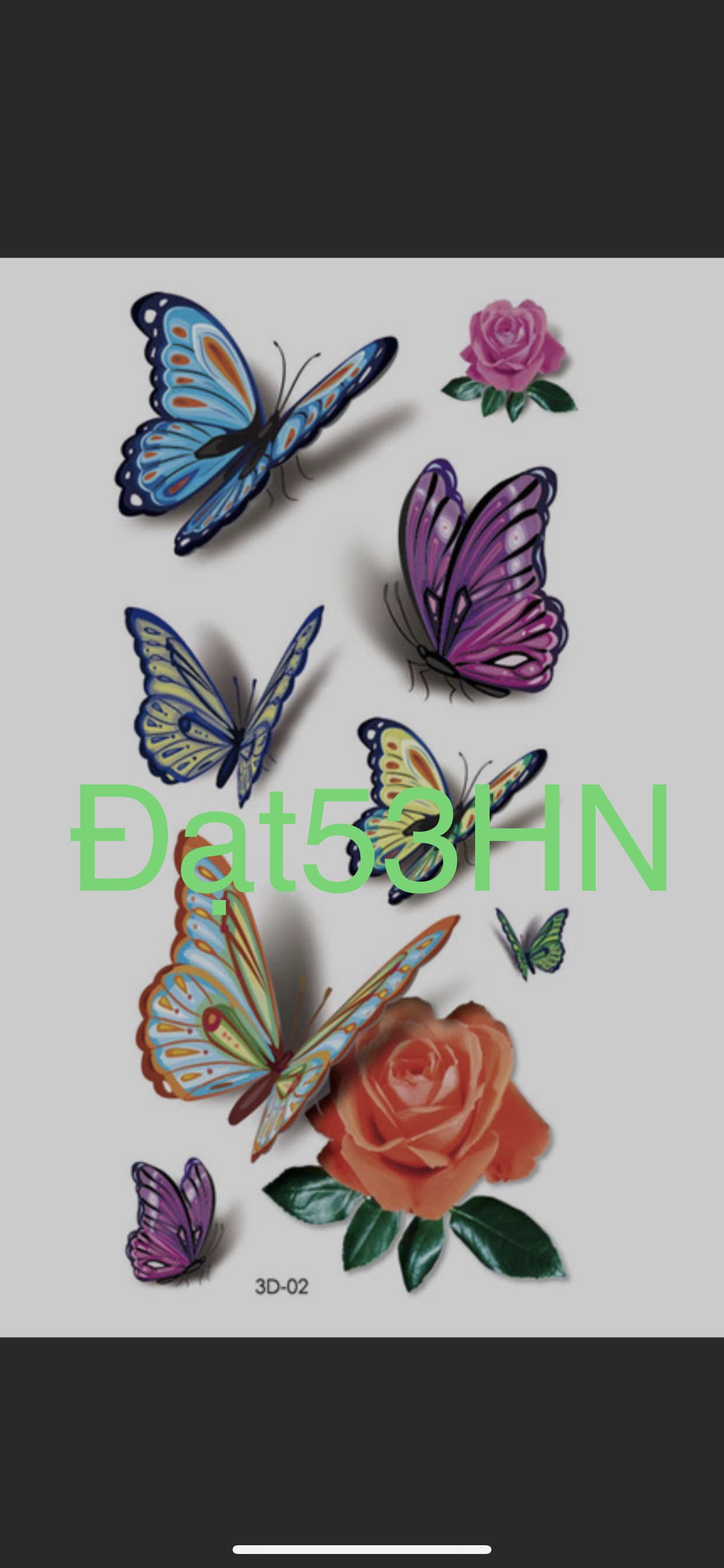 Hình xăm dán mẫu 3D-02..59k/21 tấm