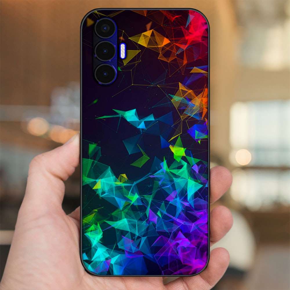 Ốp lưng Tecno Pop 5 viền đen in hình 3D Gaming Rực Rỡ